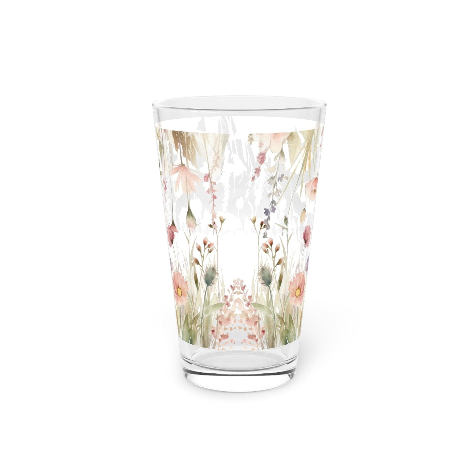 Wildflower New House Pint 16oz Pint Glass Purple Pink Lily Party Drinkware, Cocktail Glass Housewarming, Wedding, Bridal Shower Glass, Mother's Day - MRSBYVALLE
