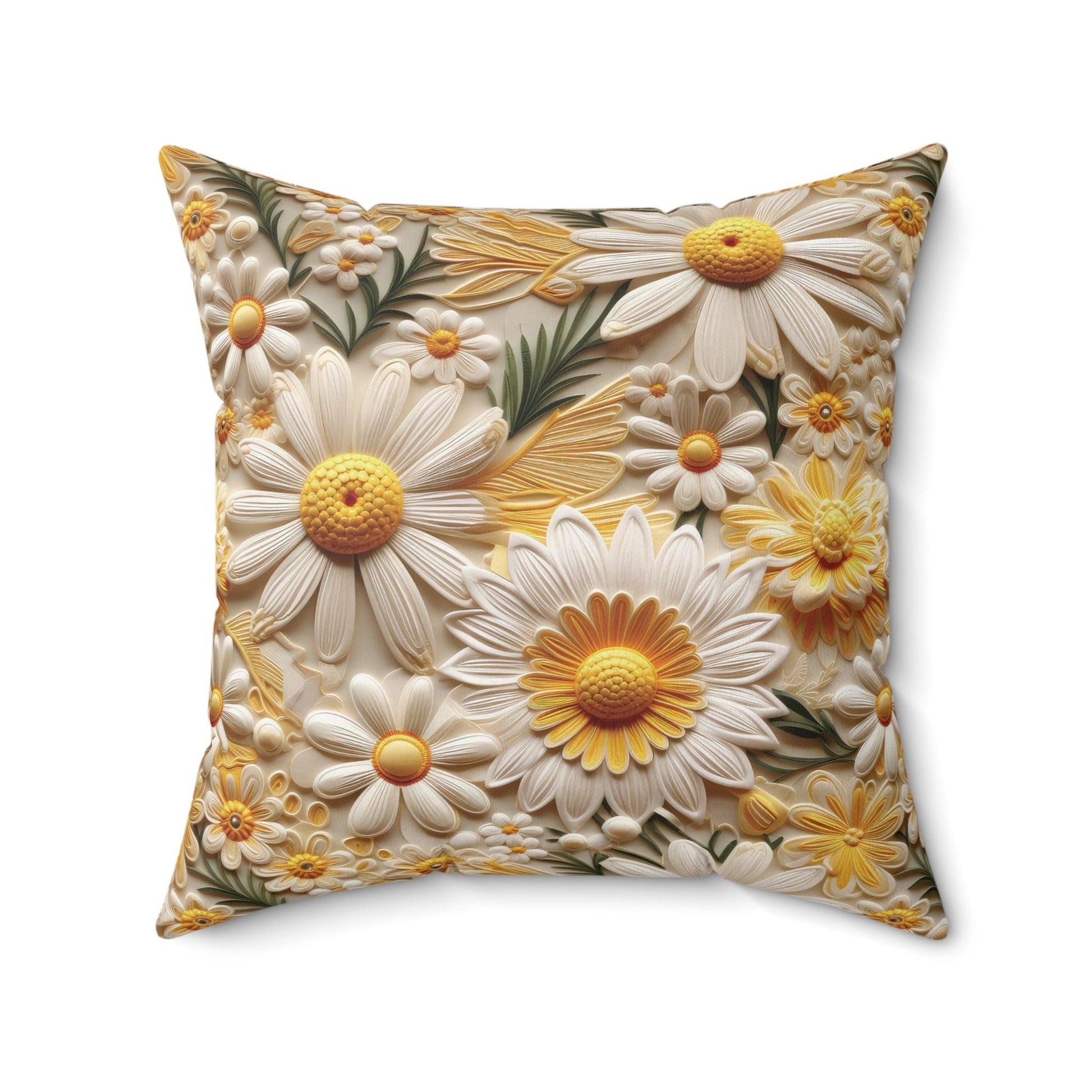 Yellow and White Daisy Flower Accent Pillow Elevate Your Décor with Floral Charm and Comfort Stylish Accent Housewarming Gift, New House Gift - MRSBYVALLE