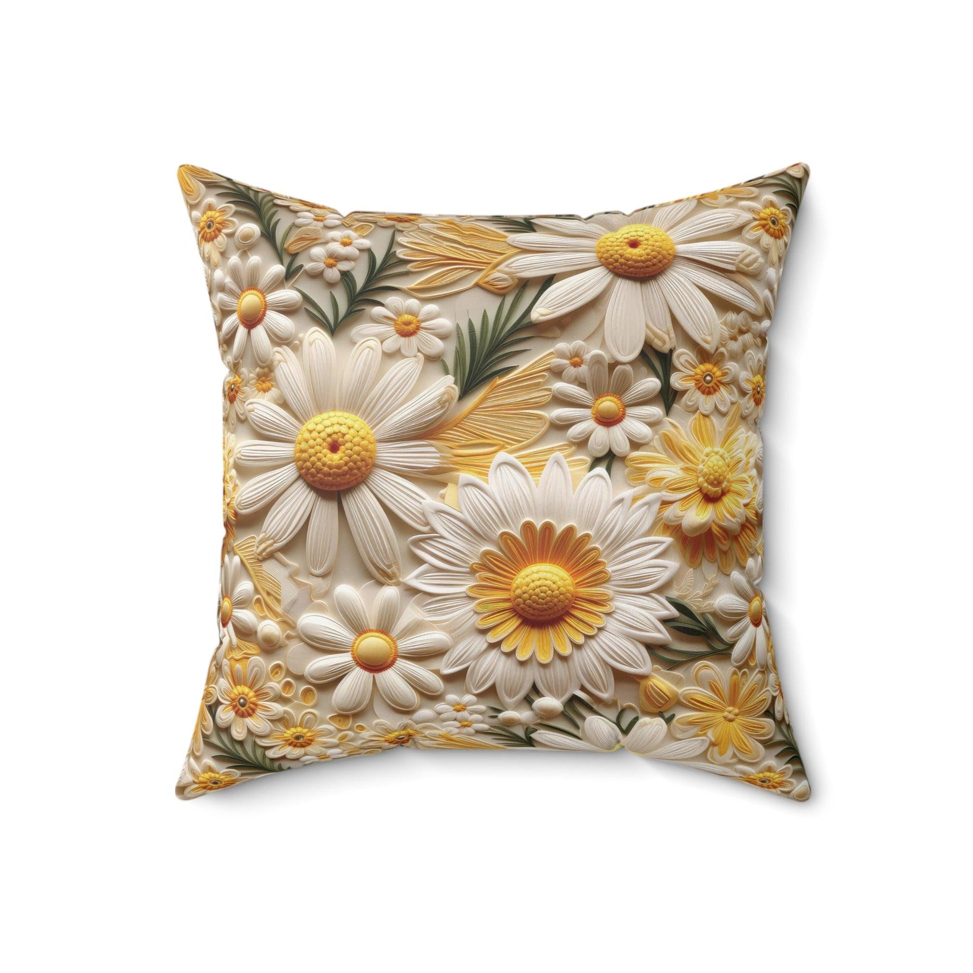 Yellow and White Daisy Flower Accent Pillow Elevate Your Décor with Floral Charm and Comfort Stylish Accent Housewarming Gift, New House Gift - MRSBYVALLE