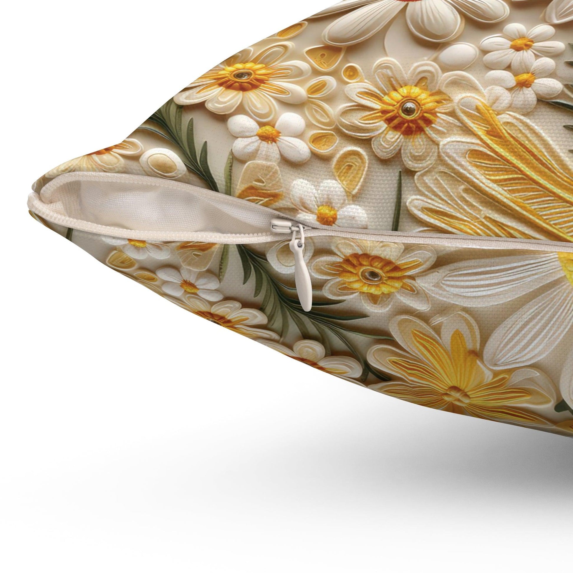 Yellow and White Daisy Flower Accent Pillow Elevate Your Décor with Floral Charm and Comfort Stylish Accent Housewarming Gift, New House Gift - MRSBYVALLE
