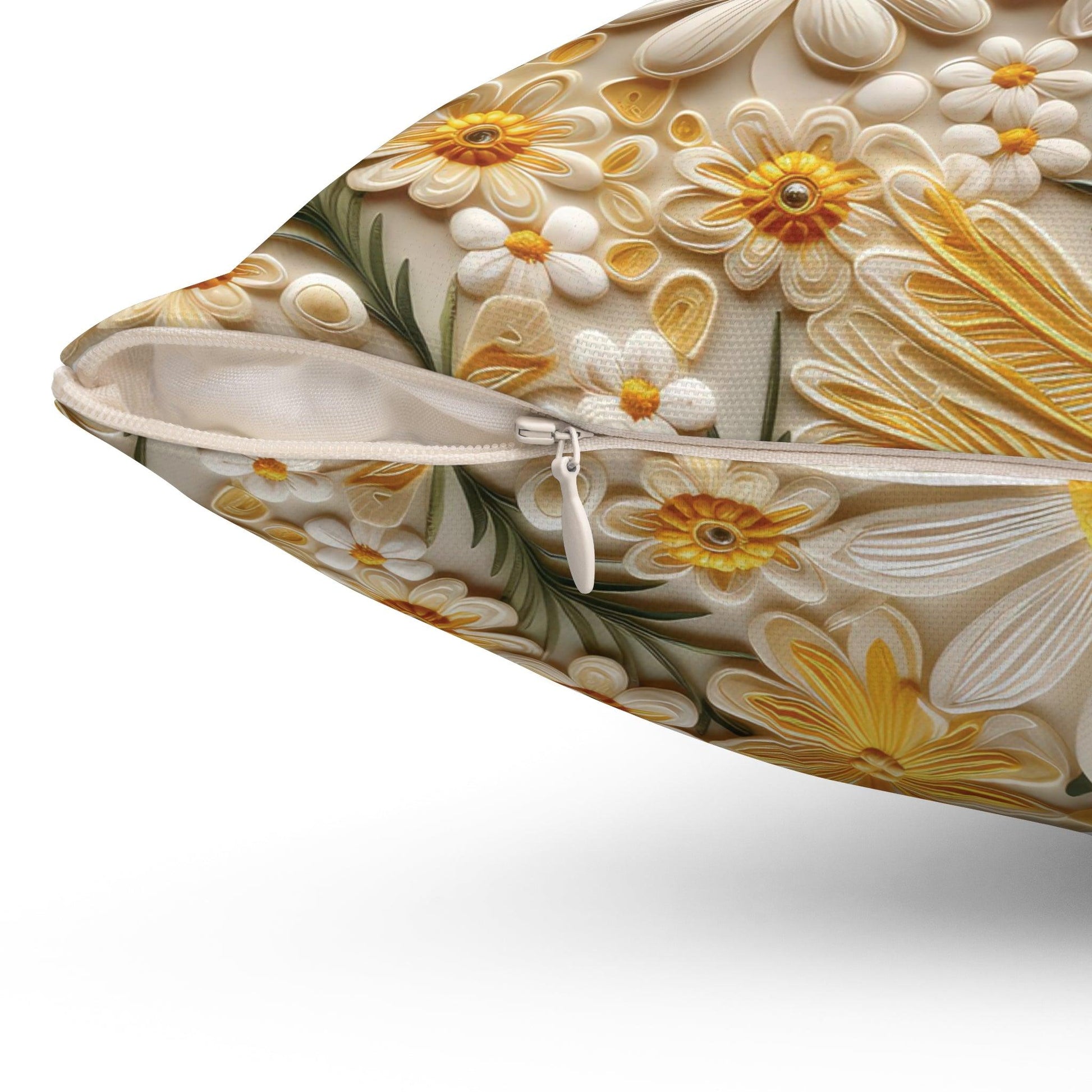 Yellow and White Daisy Flower Accent Pillow Elevate Your Décor with Floral Charm and Comfort Stylish Accent Housewarming Gift, New House Gift - MRSBYVALLE